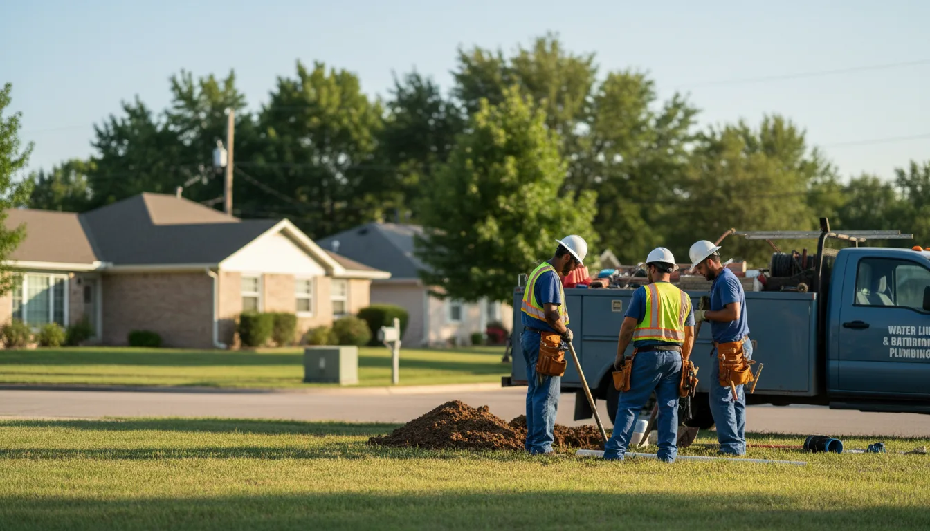 Residential water line and bathroom plumbing service in Montague, TX